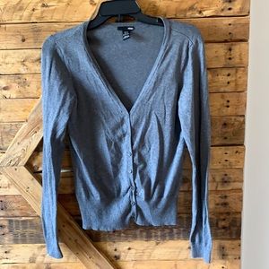 H&M grey button up cardigan sweater